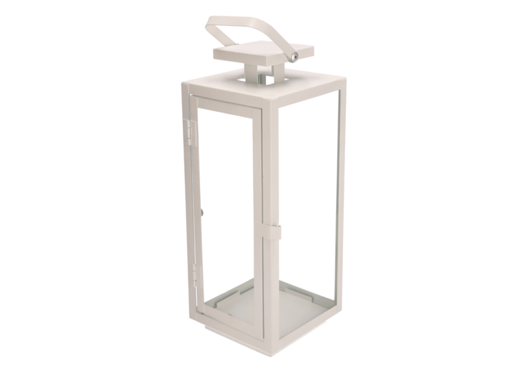 Lantern made of steel&glass, white.