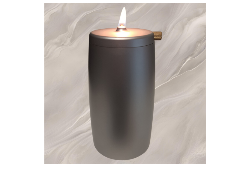 Refillable Memorial Candle ETERNA LUMINA, matt silver, basic