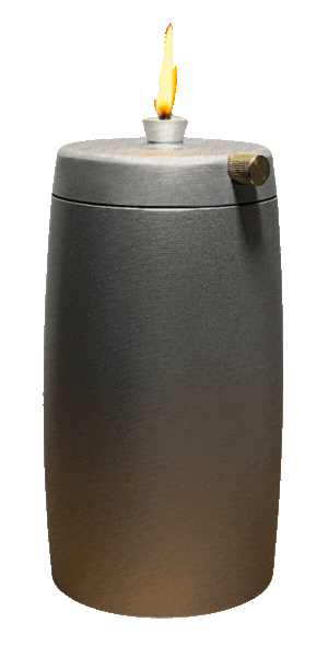 Refillable Memorial Candle ETERNA LUMINA, matt silver, basic