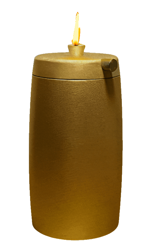 Refillable Memorial Candle ETERNA LUMINA, matt gold, basic.